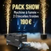 Pack 2 machines à étincelles + machine à fumée lourde