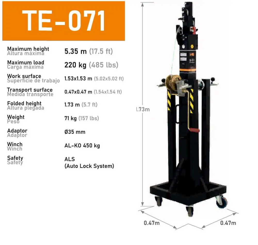 Pied de levage VMB TE-071B